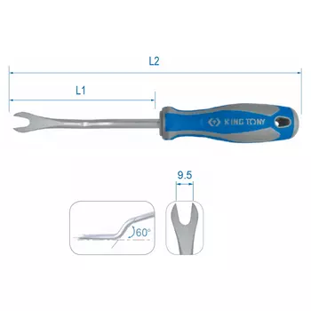 съемник клипс! обшивки салона 120мм, зев 8мм\ 43280212 KING TONY