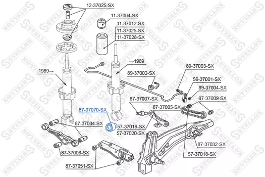 сайлентблок амортизатора зад.!\Honda Civic EC/ED/EE 87-91/HR-V 99> 87-37070-SX STELLOX