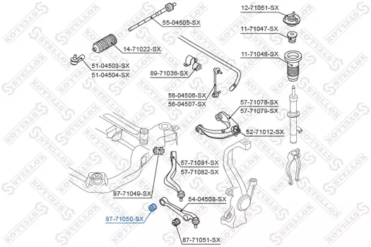 сайлентблок нижн. рычага пер. внутр.!\ Mazda 6 GG/GY all 02> 87-71050-SX STELLOX