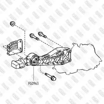 сайлентблок опоры дифференциала!\ Toyota Estima 99>
