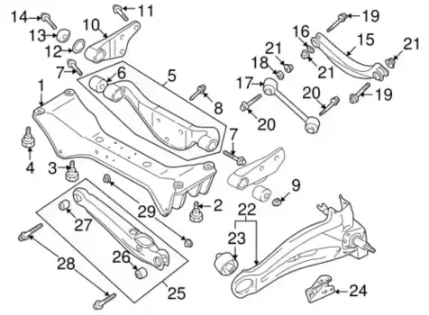 сайлентблок опоры заднего дифференциала!\ Mitsubishi Outlander 03> MR594994