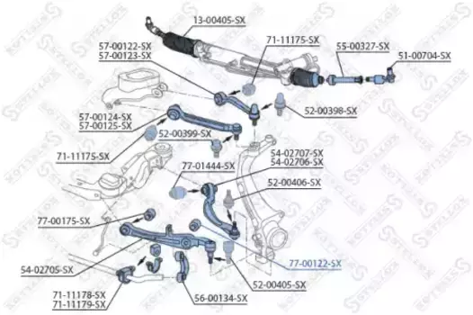 сайлентблок пер. нижн. рычага!\ Audi A6 all 05>/A8 all 03> 77-00122-SX STELLOX