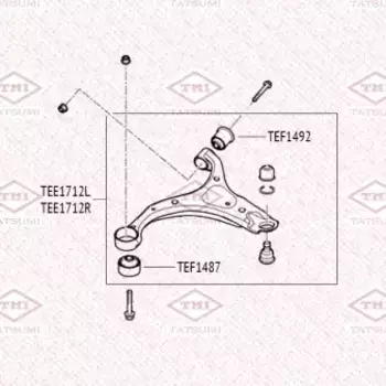 сайлентблок перед. рычага задний!\ HYUNDAI Santa Fe 06>, KIA Sorento 09> TEF1487 TATSUMI