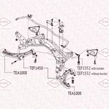 сайлентблок перед. рычага задний!\ NISSAN Almera >05 TEF1532 TATSUMI