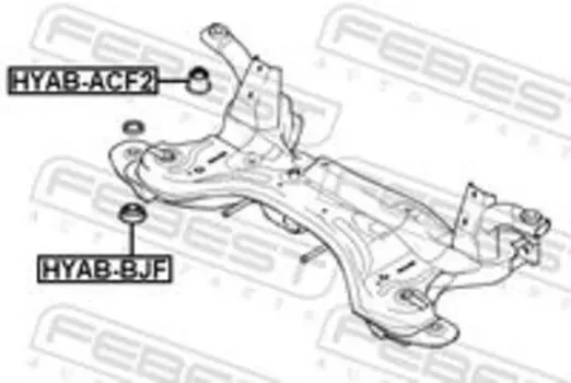 сайлентблок переднего подрамника! передний\ Hyundai Getz 02> HYAB-BJF FEBEST