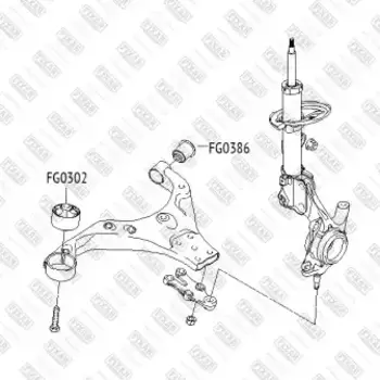 сайлентблок переднего рычага!\ Hyundai Tucson 04> FG0386 FIXAR