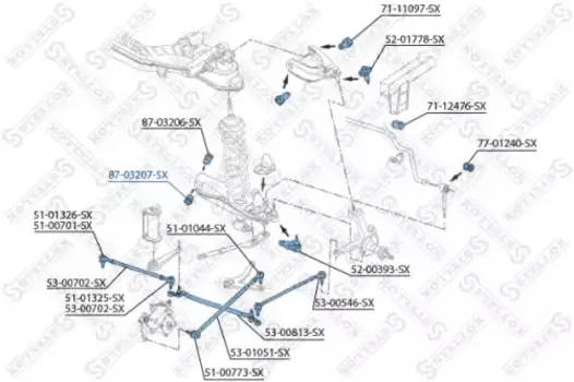 сайлентблок растяжки рычага!\ VW LT 28-55 all 76-96 87-03207-SX STELLOX