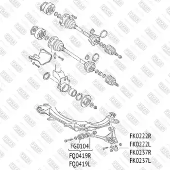 сайлентблок рычага!\ Audi 80 83>, VW Passat 83> FG0104 FIXAR