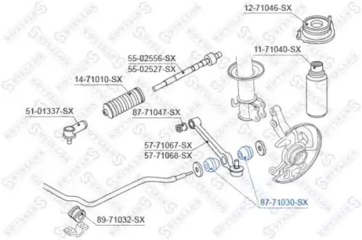 сайлентблок рычага наружн.!\ Mazda 121 DA 87-90/Demio DW 98> 87-71030-SX STELLOX