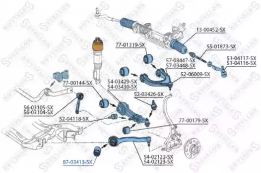 сайлентблок рычага нижн.!\ MB W211/S211/C219/R230 all 01> 87-03413-SX STELLOX
