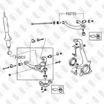 сайлентблок рычага нижн. перед.!\ Toyota 4Runner/Land Cruiser Prado 120/Surf 02>, Lexus GX470