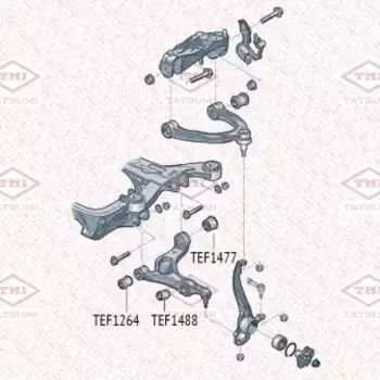 сайлентблок рычага нижнего задний!\ Audi Q7 06>, Porsche Cayenne 02>, VW Touareg 02> TEF1477 TATSUMI