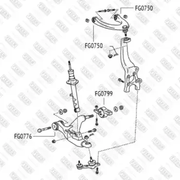 сайлентблок рычага нижнего задний! без кронштейна\ Lexus GS/IS 05> FG0799 FIXAR