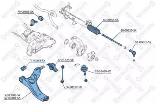 сайлентблок рычага пер.!\ Ford Transit 1.8 16V/1.8Di/1.8TDCi 02> 77-00861-SX STELLOX