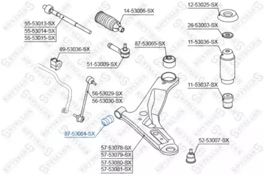 сайлентблок рычага пер.!\ KIA Picanto 04> 87-53064-SX STELLOX
