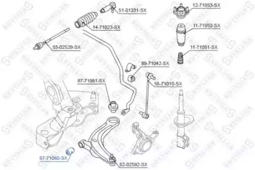сайлентблок рычага пер.!\ Mazda MPV LW 99> 87-71060-SX STELLOX