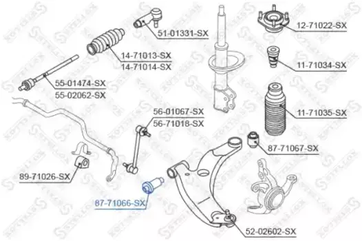 сайлентблок рычага пер.!\ Mazda Premacy CP all 99> 87-71066-SX STELLOX