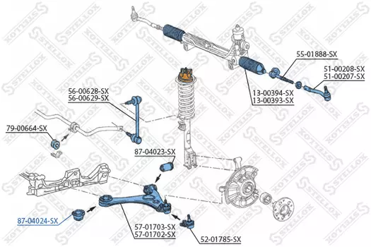 сайлентблок рычага пер.!\ MB W168 all 97> 87-04024-SX STELLOX