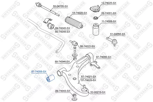 сайлентблок рычага пер.!\ Nissan Almera N16 00> 87-74056-SX STELLOX