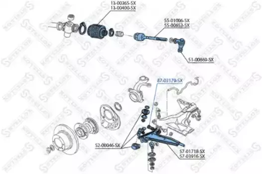 сайлентблок рычага пер.!\ Skoda Felicia all 94-01 87-03179-SX STELLOX
