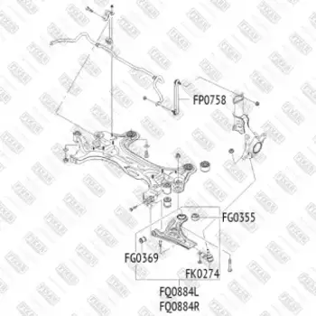 сайлентблок рычага передний!\ Chevrolet Aveo 03> FG0369 FIXAR