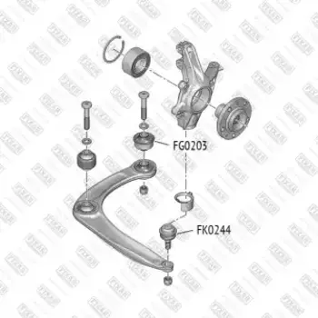 сайлентблок рычага!\ PSA 307 00> FG0203 FIXAR