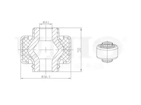 Сайлентблок рычага PSA/RAM 407/C5/2500 04- перед.нижн. RMP-20092 UNIO