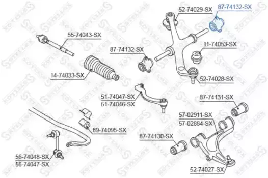сайлентблок рычага верхн.!\ Nissan Interstar all 02> 87-74132-SX STELLOX