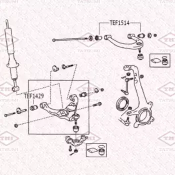 сайлентблок рычага верхнего!\ Toyota 4Runner/Land Cruiser Prado 02>, Lexus GX 01>
