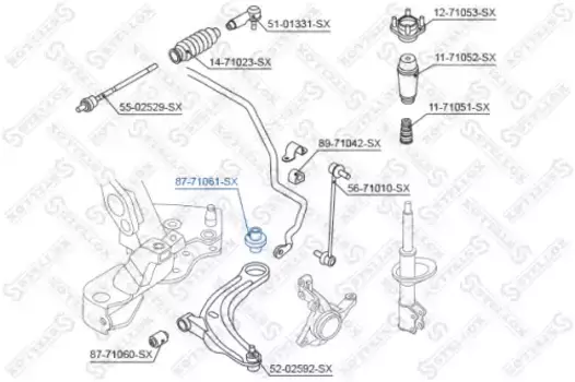 сайлентблок рычага зад.!\ Mazda MPV LW 99> 87-71061-SX STELLOX