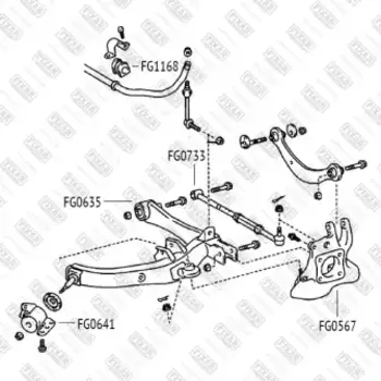 сайлентблок рычага заднего нижнего !\ Toyota Avensis 03>