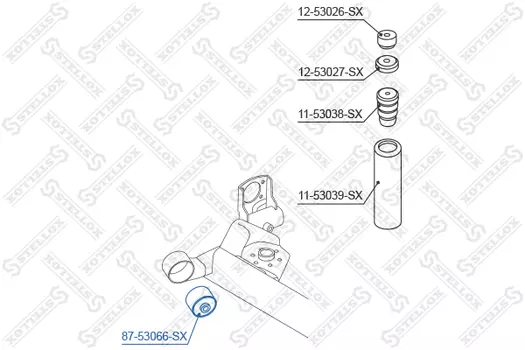 сайлентблок зад. балки!\ KIA Picanto 04> 87-53066-SX STELLOX