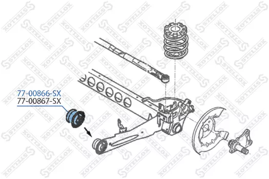 сайлентблок зад. балки л.!\ Renault Laguna all 01> 77-00866-SX STELLOX