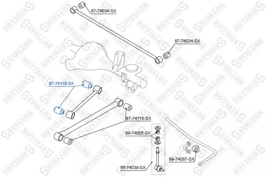 сайлентблок зад. продол. рычага верхн.!\ Nissan Terrano R50 all 97> 87-74116-SX STELLOX