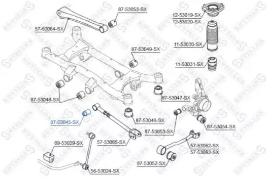 сайлентблок зад. рычага пер. внутр.!\ KIA Sportage aII 4WD 04> 87-53045-SX STELLOX