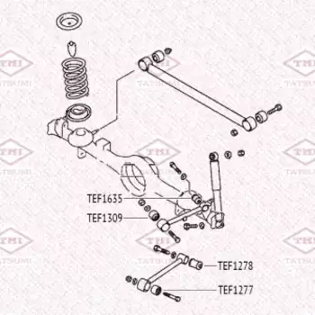 сайлентблок заднего нижнего продольного рычага !\ Mitsubishi Pajero Pinin 99> TEF1277 TATSUMI