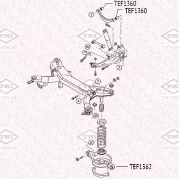сайлентблок заднего поперечного рычага !\ Mazda 6 >08 TEF1362 TATSUMI
