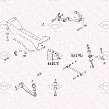 сайлентблок заднего продольного рычага !\ Hyundai Azera/Sonata 01>,KIA Opirus/Amanti 06> TEF1703 TATSUMI