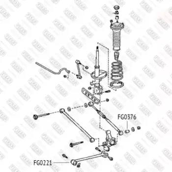 сайлентблок задней цапфы!\ Toyota Kluger L/V ACU25/MCU25 4WD 00-07 FG0376 FIXAR