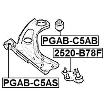 САЙЛЕНТБЛОК ЗАДНИЙ ПЕРЕДНЕГО РЫЧАГА PGAB-C5AB FEBEST