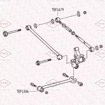 сайлентблок задний продольной тяги!\Toyota Caldina ST215/CT216 4WD 1997-2002 TEF1306 TATSUMI