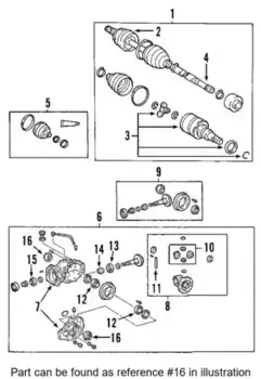 сальник дифференциала! 37x54/16\ Toyota RAV 4 2.0/2.0D 06> 9031137007 TOYOTA / LEXUS