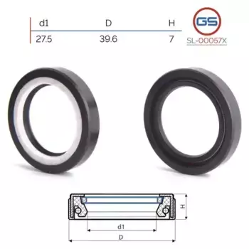 Сальник рулевой рейки 27.5x39.6x7 (7V1) SL-00057X GS
