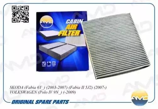 Салонный фильтр AMD AMD.FC724C SKODA Fabia 6Y_ 1999-2007 II 5J2 2006> VW Polo IV 9N_ -2009 PO