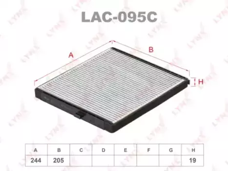 Салонный фильтр LYNXAUTO LAC-095C CHEVROLET Aveo 06> / Kalos 05>, DAEWOO 02>