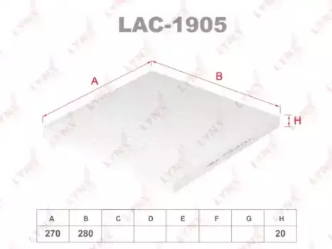 Салонный фильтр LYNXAUTO LAC-1905 NISSAN Murano 3.5 08>