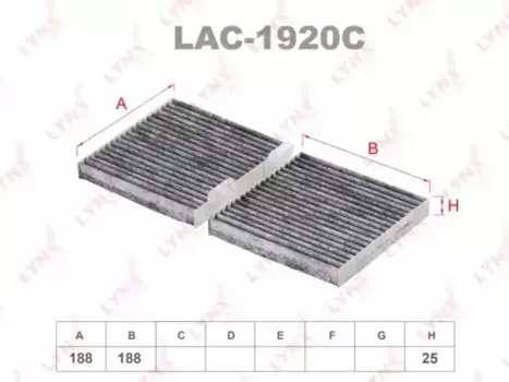 Салонный фильтр LYNXAUTO LAC-1920C BMW X3 F25 2.0-3.5 10>
