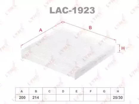 Салонный фильтр LYNXAUTO LAC-1923 FORD Transit 2.0-3.2TDCI 06>