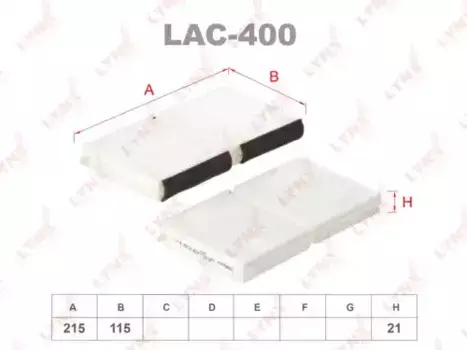 Салонный фильтр LYNXAUTO LAC-400 MAZDA 323 98-04/626 97-02/Premacy(CP) 99>