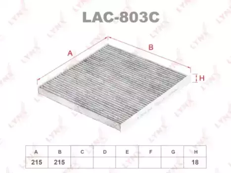 Салонный фильтр LYNXAUTO LAC-803C SUBARU Legacy 2.0-3.0 03> / Outback 2.5-3.0 03-09 Tribeca 3.0-3.6